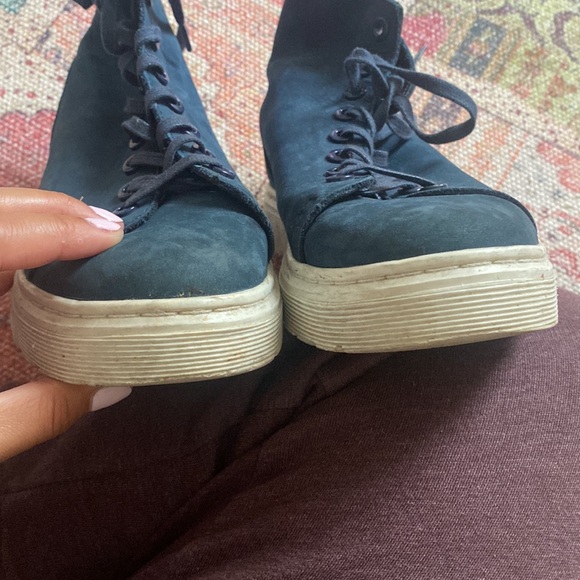 Dr martins blue suede white bottom boots size US6 - Picture 3 of 8